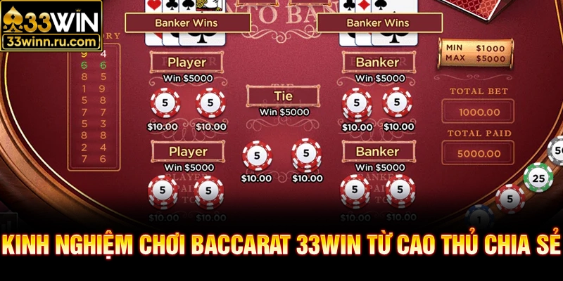 Kinh nghiệm chơi baccarat 33win từ cao thủ chia sẻ